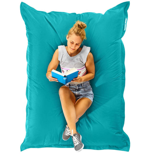 Green Bean Sitzsack 120x160cm 270 Liter Kinder & Erwachsene Bean Bag EPS Perlen Füllung Riesensitzsack Groß Draußen Outdoor Liegekissen Waschbar Wetterfest Lounge Chair Sitzkissen Bodenkissen Türkis