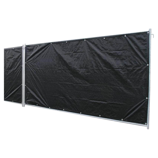 NOOR Bauzaun-Plane PROFI 176 x 341 cm (Standardmaß) I Wasserdichte Abdeckplane mit Ösen aus belastbarem PE-Gewebe 140 gr/m² I Hochwertige Sichtschutz-Plane I 2 Jahre Garantie I In- & Outdoor I Schwarz