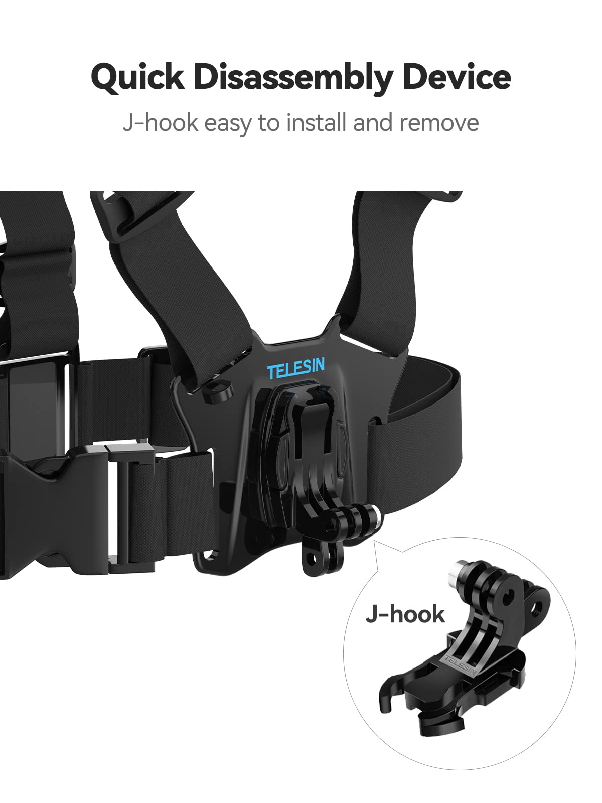 TELESIN Action-Kamera kopfgurt und Brustgurt Kamera Halterung Zubehör Kit Kompatibel mit GoPro 13/12/11/10/9/8/7+ DJI Action 5 Pro 4/3/2 Insta360 und die meisten Action-Kameras