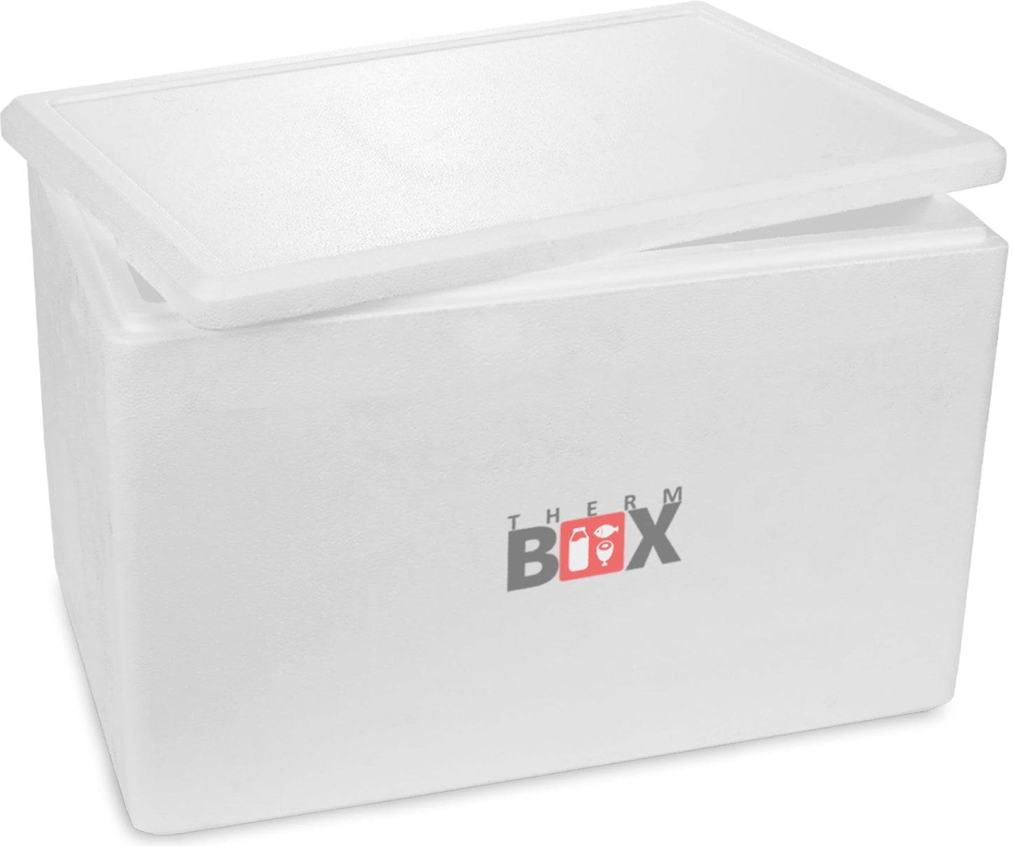 THERM BOX Styroporbox 61W 53x33x34cm Wand 3cm Volumen 61,5L Isolierbox Thermobox Kühlbox Warmhaltebox Wiederverwendbar