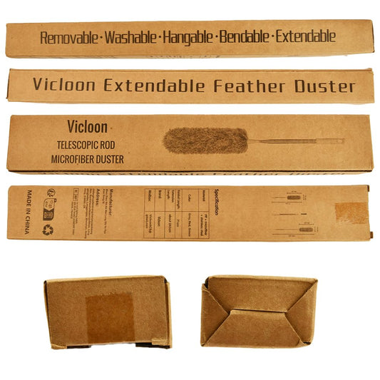 Vicloon Staubwedel Teleskop, Staubwischer Mikrofaser Bis 243cm Länge, mit Edelstahl Teleskop Stange, Waschbar Verbiegbare Eckbesen, Entfernt Mühelos Staub(Grau)