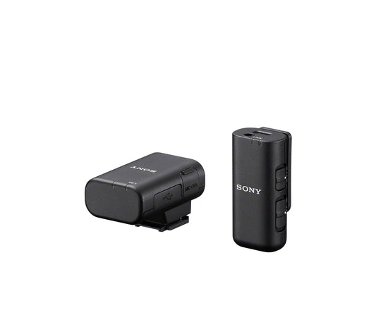 Sony ECM-W3S, 1 Sender, 1 Empfänger, Ladestation, Kompaktes Kabelloses Mikrofon, 150m Reichweite, Ideal für Kameras, Smartphones, Podcast, Streaming, Interviews
