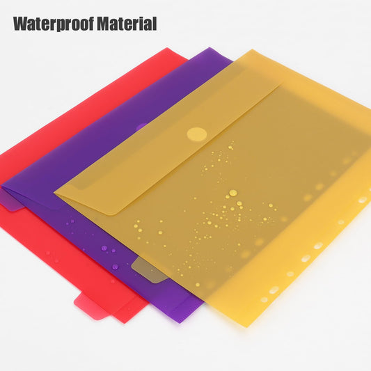 Uquelic Dokumentenmappe A4 zum Abheften, Ringordner A4 Schmal mit 12er Kunststoff Dokumententasche (6 Farben), Wasserdicht Ordner Organizer - Transparent