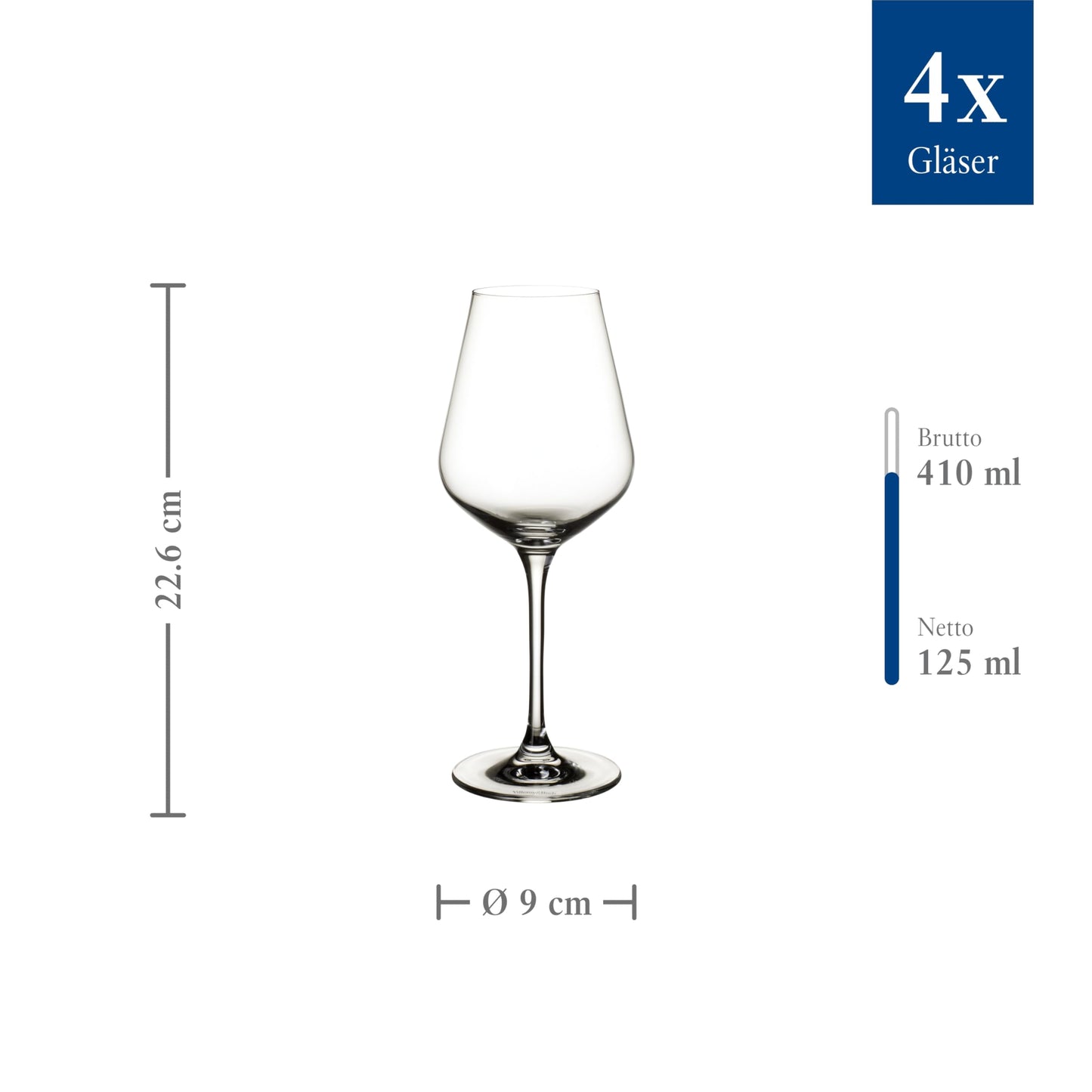 Villeroy & Boch – La Divina Weißweinkelch 4Er Set, Spülmaschinenfest, Weißweingläser, Weingläser Set, Gläser Wein, Gläser Weißwein, Weinglas Set, Außergewöhnliche Gläser, Kristallglas