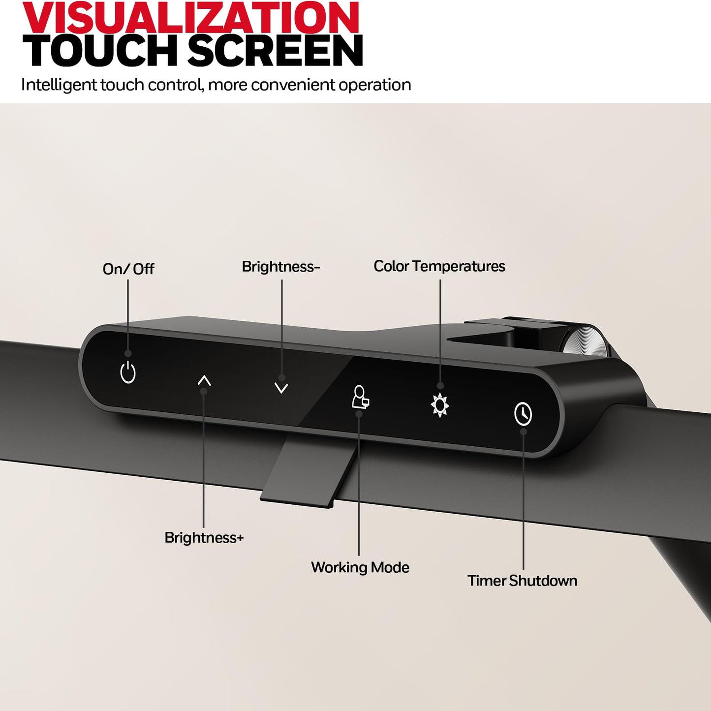 Honeywell LED Schreibtischlampe Büro - HJ1 Sunturalux™ Augenschonende Schreibtischlampe mit Klemme für Büro Zuhause, Dimmbare Touch-Schreibtischleuchte Flexible Zwei-Sektions-Architekten-Klemmleuc
