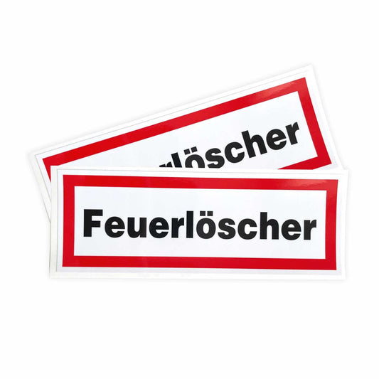 Aufkleber Feuerlöscher 21x7,5 cm - für Außen- und Innenbereich - Feuerlöscher Sticker