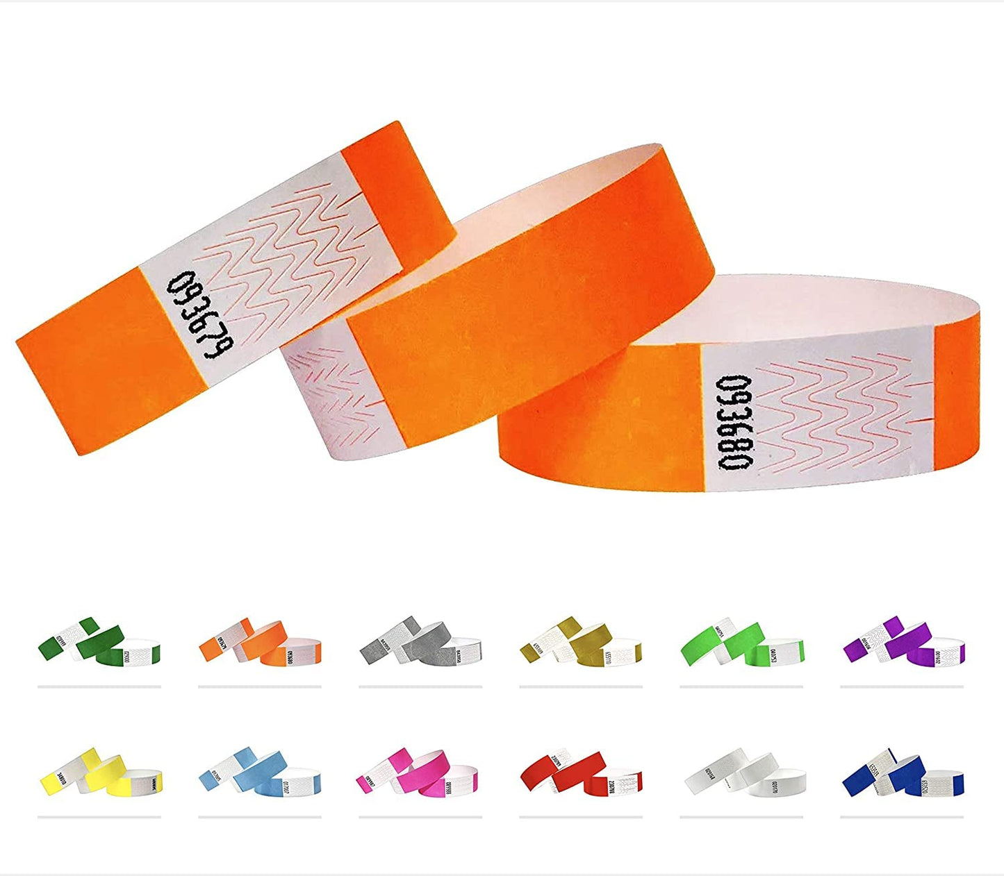 1000 Eintrittsbänder aus Tyvek - Party Einlassbänder, Securebänder, Festival Armbänder, Kontrollbänder für dein Event (Neon Orange, 1000 Pack)