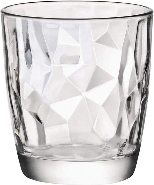 Bormioli Rocco 350200 Diamond Trasparente Trinkglas, Wasserglas, Saftglas, 305ml, Glas, transparent, 6 Stück