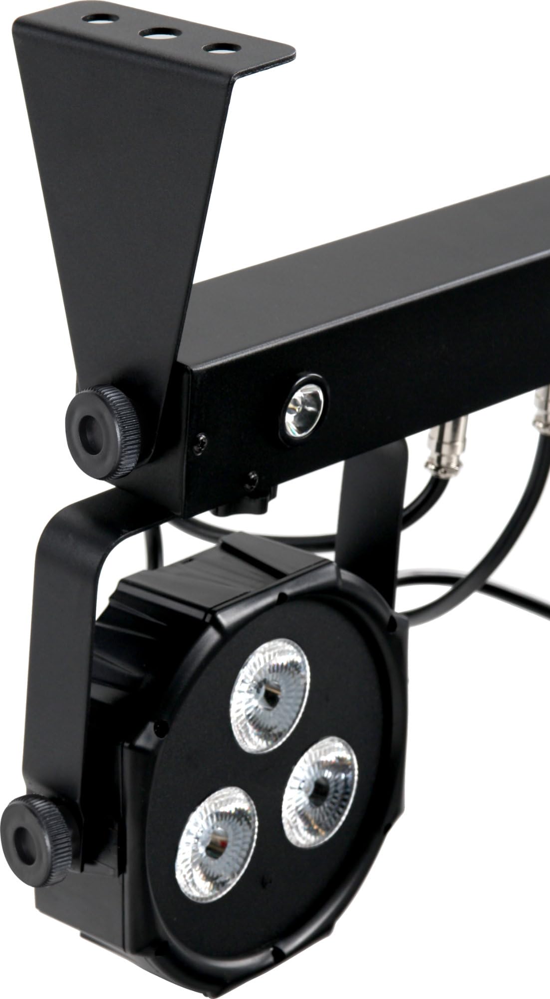 Showlite LB-4390 LED Licht Komplettanlage RGB, mit Wireless Fußschalter (Tri-LED PAR Spots, weiße Strobe-Spots, DMX512, Funk-Fußpedal, LCD-Display, Mikrofon, T-Bar, Stativ, Taschen)