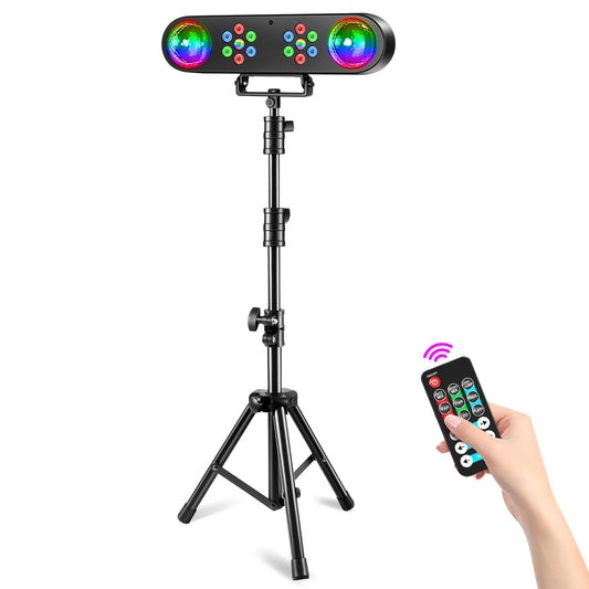 Rtktoup 4-in-1 Discolicht Partylicht mit Ständer, Discokugeln, PAR-Lichtern und Fernbedienung,Bühnenbeleuchtungssystem mit Ton aktiviert, für Bar, Gig, Move, Hochzeit, Halloween, Weihnachten