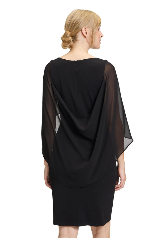 Vera Mont Damen Cocktailkleid mit Raffung Schwarz,44