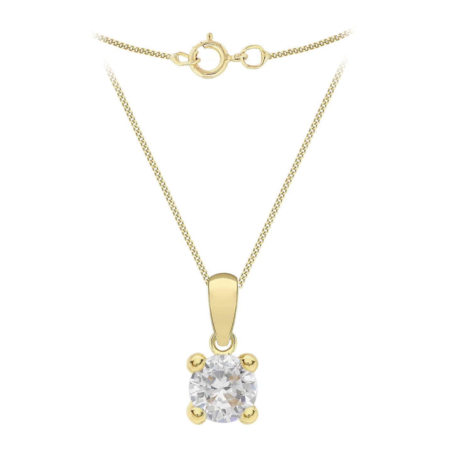 Amazon Essentials Halskette mit Anhänger aus 9-karätigem Gold mit Geburtsstein für April (ehemals Amazon Collection)