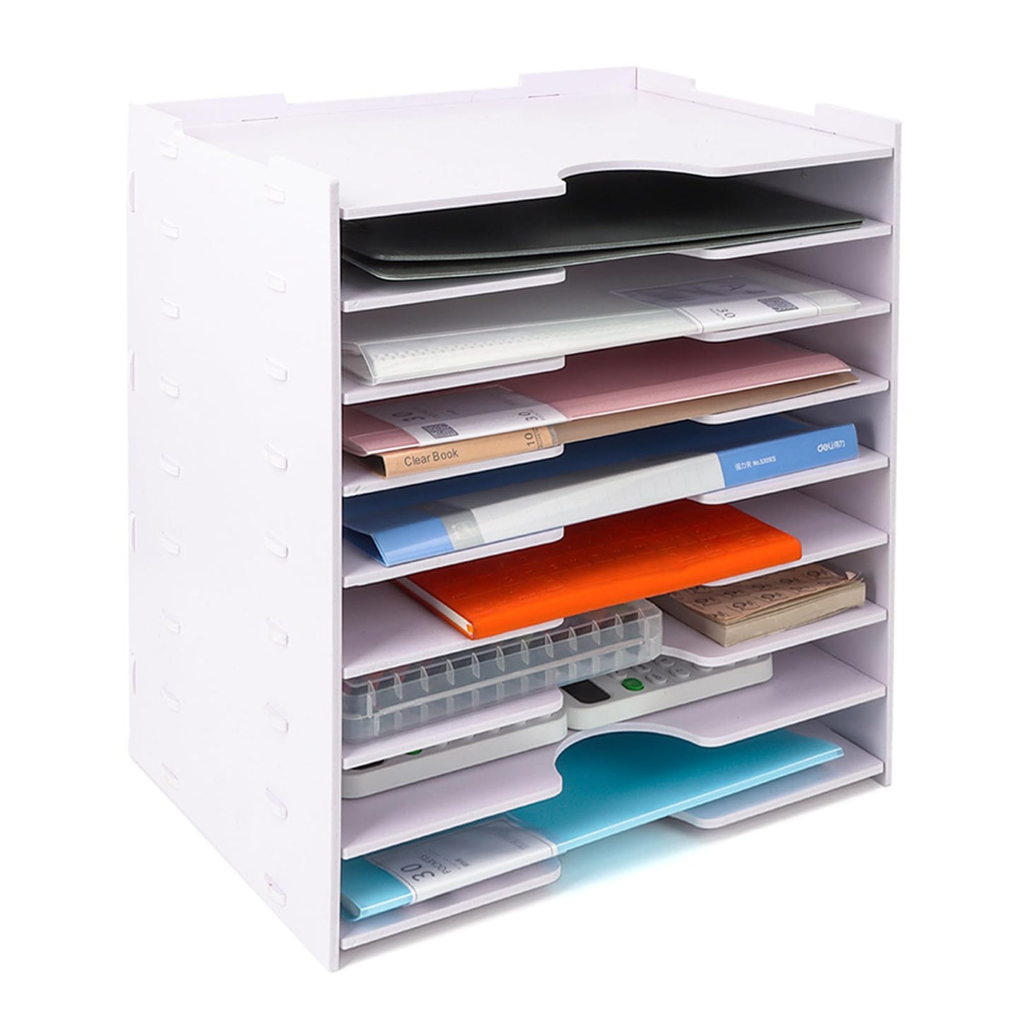 Cinnani Schreibtisch Organizer, 9 Ablagefächer Schubladenbox, A4-Papierhalter Dokumentenablage, Briefablage, Ablage Schreibtisch für Büro, Zuhause, Schule