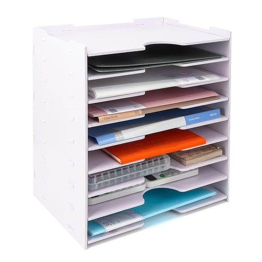 Cinnani Schreibtisch Organizer, 9 Ablagefächer Schubladenbox, A4-Papierhalter Dokumentenablage, Briefablage, Ablage Schreibtisch für Büro, Zuhause, Schule