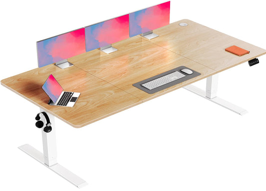 Flamaker elektrisch höhenverstellbarer Schreibtisch 71-119 cm Beige