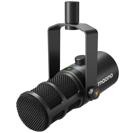 MAONO Dynamisches Mikrofon, USB/XLR-Podcast-PC-Mikrofon mit Software, EQ, Tap-to-Mute, Gain-Regler und Lautstärkeregler, Studiomikrofon für Rundfunk, Aufnahme, Streaming und Gaming (PD400X)