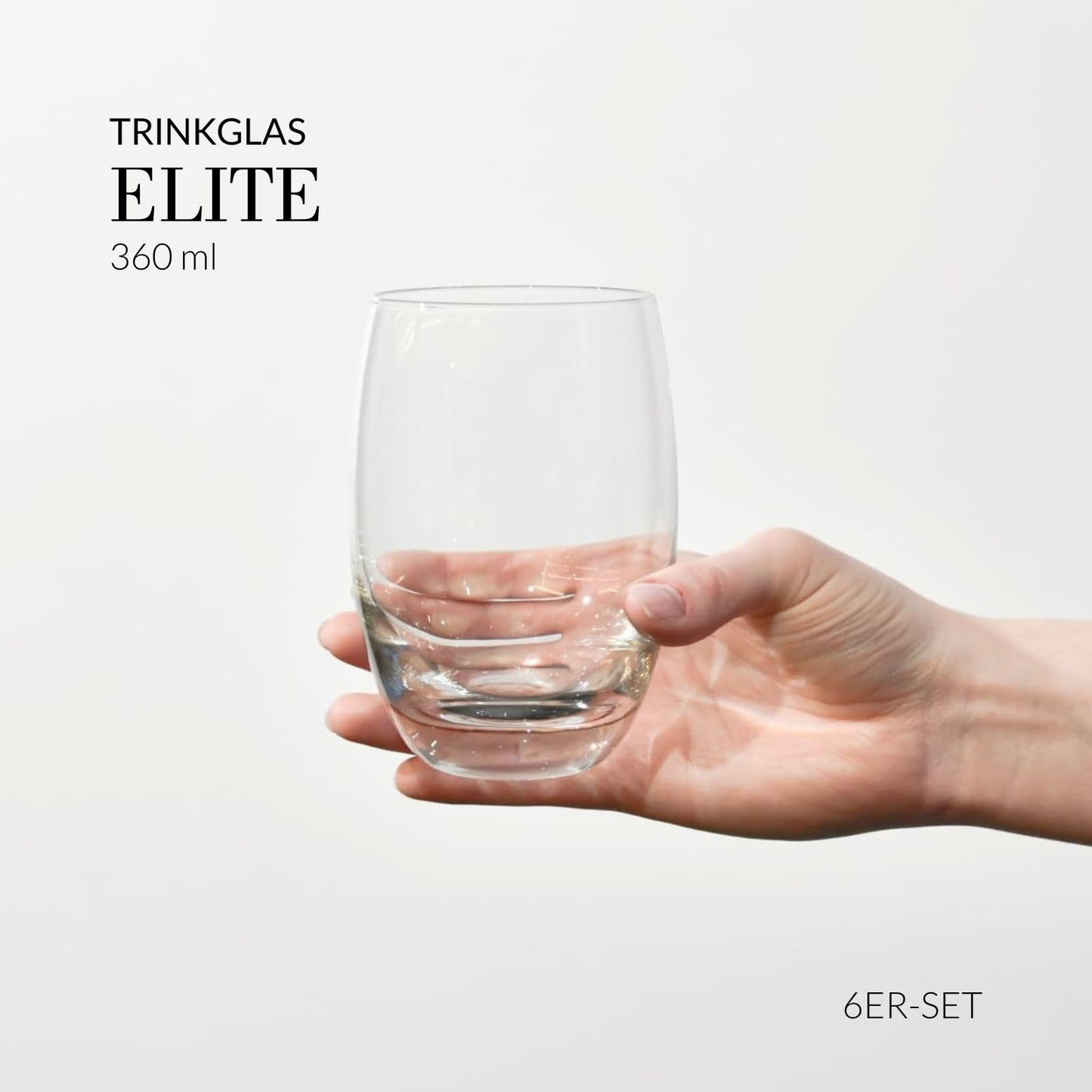 Krosno - Gin & Tonic Gläser Wassergläser 6er Set, 360 ml Elite Kollektion - Kristallglas Saftgläser Allroundgläser Mocktailgläser Cocktailgläser Trinkgläser Glass Brandy Cognac - Spülmaschinenfest