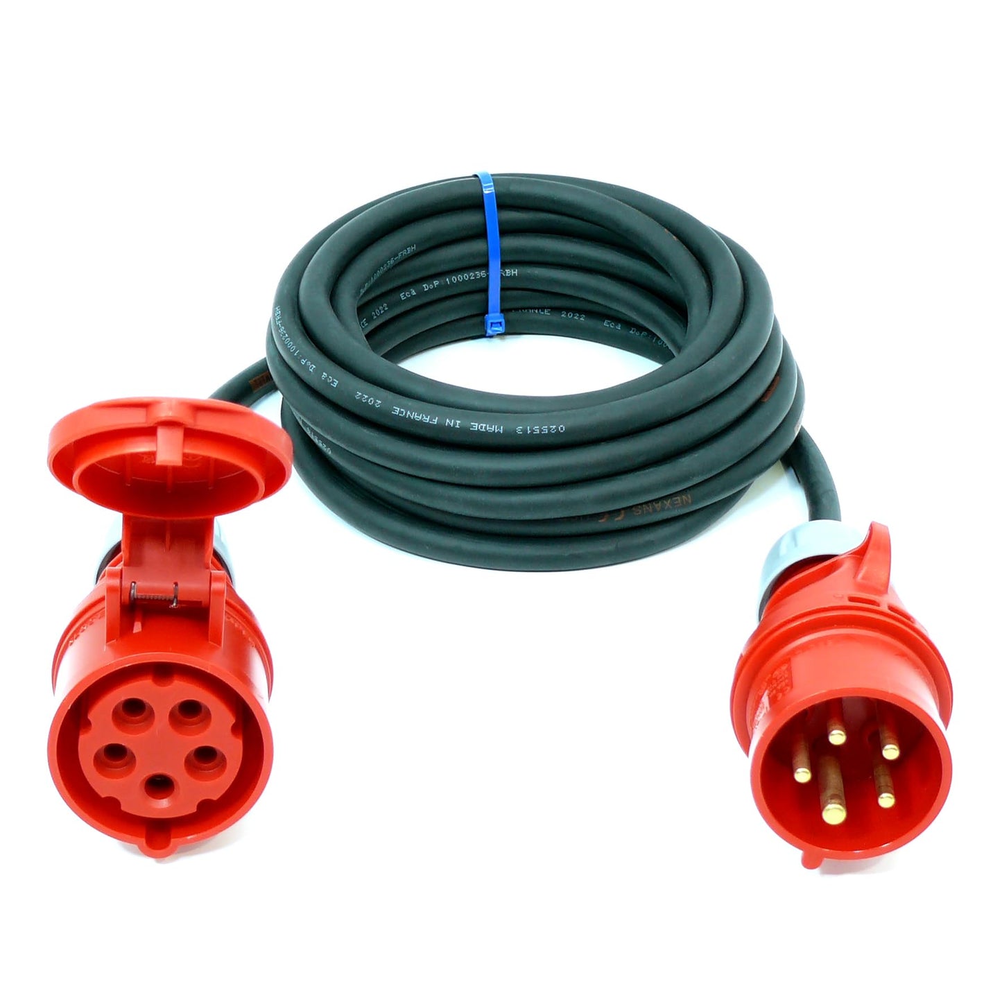 CEE Starkstromkabel (1,5m-50m) 16A Verlängerungskabel Titanex H07RN-F 5x1,5mm² mit PCE Shark Stecker und Kupplung, Business-Line von Event-Kabel (3 Meter)