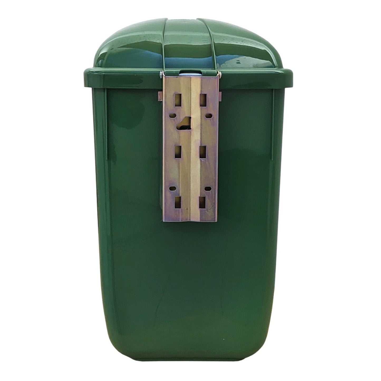 SULO Original Set Abfallbehälter Papierkorb mit Regenhaube | Der Klassiker Made in Germany | 50 Liter | Grün | Mit 2 Befestigungsschellen & 1 Dreikantschlüssel | H740xB432xT256mm