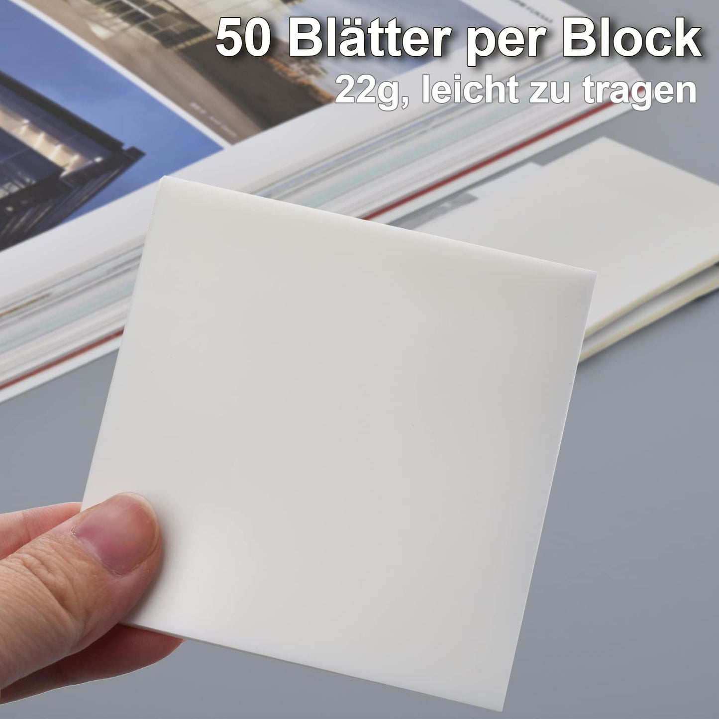 150 Blätter Transparente Haftnotizen, Wasserdichte Selbstklebendes Sticky Notes, Wiederbeschreibbare Notizzettel für Schule/Büro/Hause