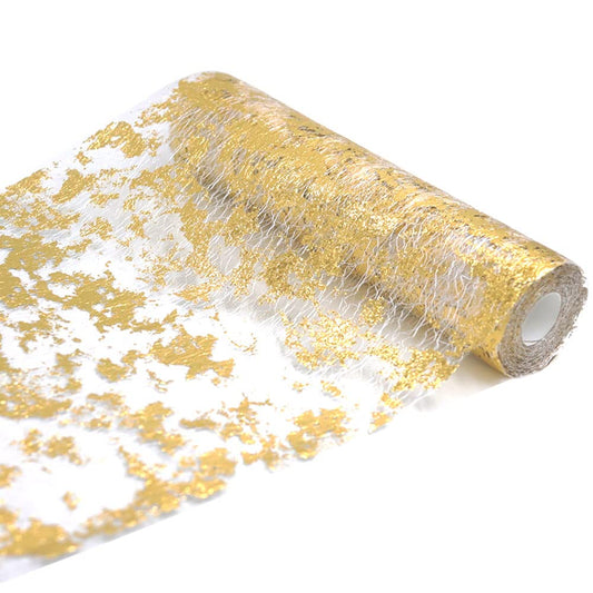 5M x 28CM Tischläufer Gold Tischband Glänzend Goldene für Partys Hochzeit Geburtstage Weihnachten Tischdeko