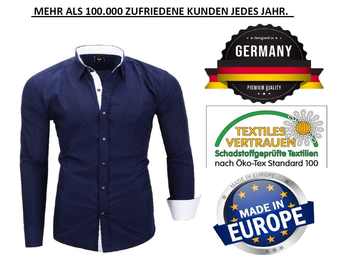 Kayhan Herren Hemd, TwoFace als Uni Weiß M