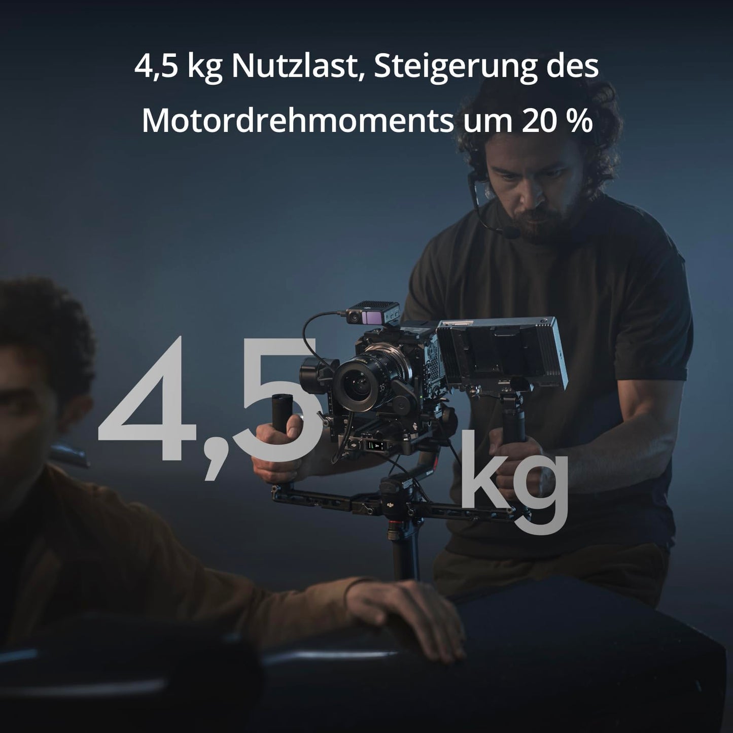 DJI RS 4 Pro, 3-Achsen Gimbal-Stabilisator für DSLR- und Kinokameras Canon/Sony/Panasonic/Nikon/Fujifilm, Native vertikale Aufnahme der 2. Generation, 4,5 kg Nutzlast, Doppelfokus- und Zoom-Motoren