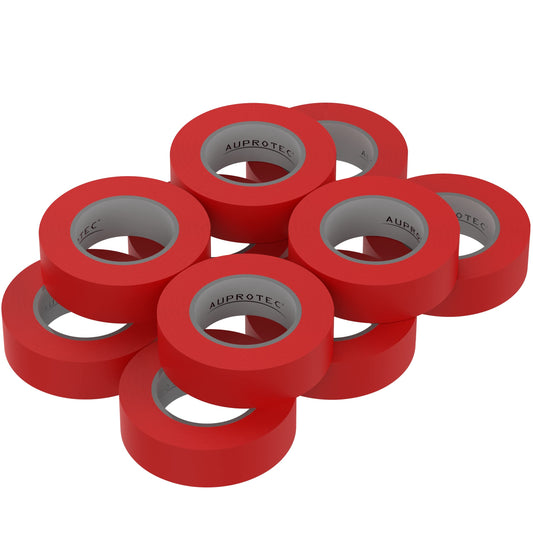 AUPROTEC 10x Isolierband rot 15mm x 10m VDE Isoband PVC Elektriker Klebeband DIN EN 60454-3-1