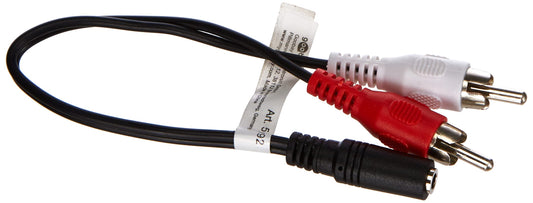 Goobay 50092 Audiokabel Klinke 3.5 mm auf Chinch Adapter, 3,5 mm AUX Buchse auf Chinch-Stecker (L / R), 0,2 m