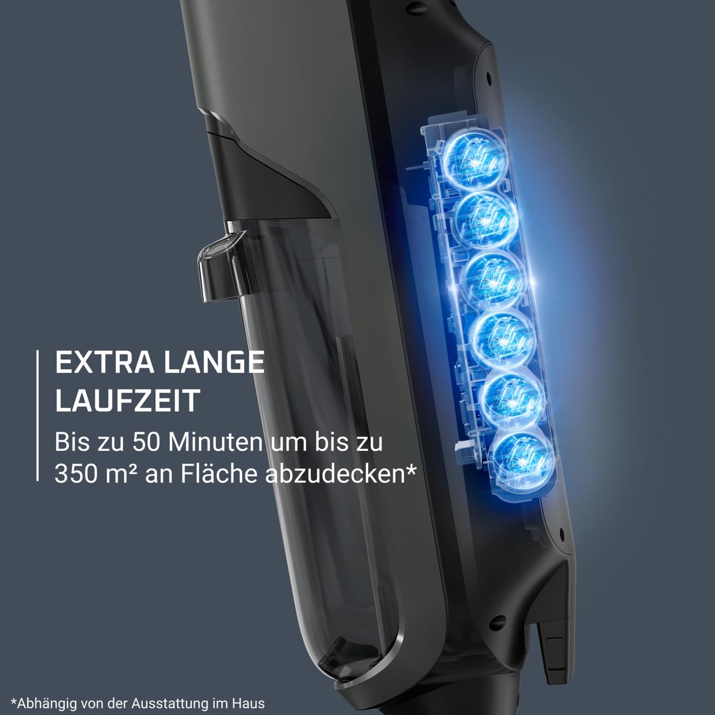 Rowenta X-Clean 4 kabelloser Nass-und Trockenstaubsauger, Selbstreinigungsfunktion, Nass Trockensauger 50min Laufzeit, automatische Schmutzerkennung, Nasssauger mit smartem LED Display, grau GZ5036WO
