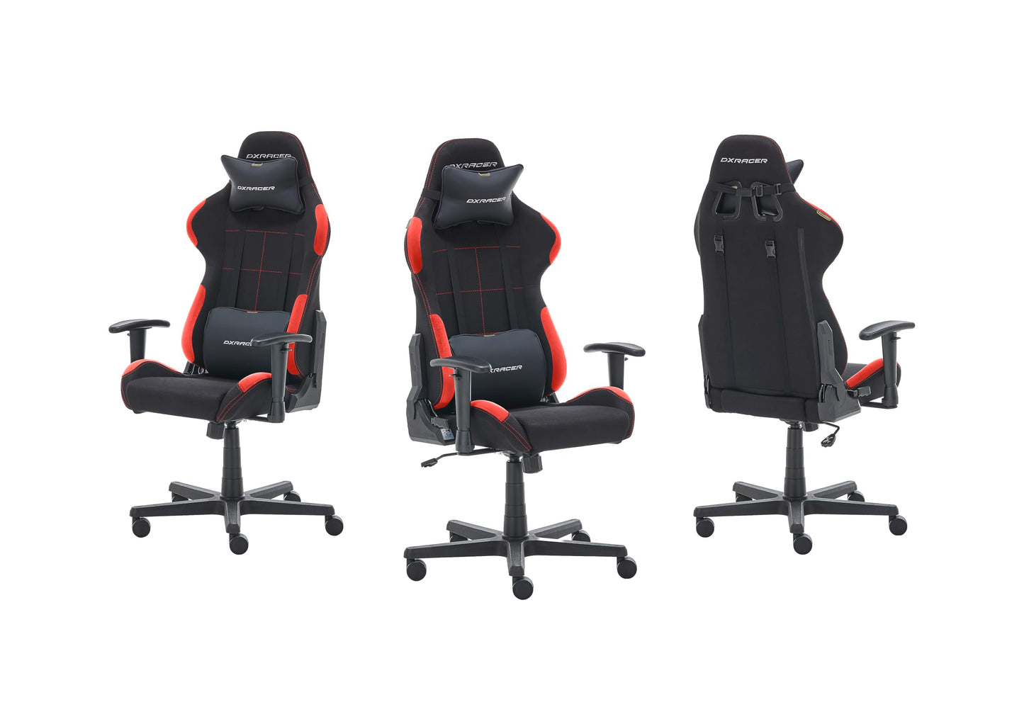 Robas Lund DX Racer 1.2 FD01 /NR -NEW- Gaming-/ Büro-/ Schreibtischstuhl, mit Wippfunktion Gaming Stuhl Höhenverstellbarer Drehstuhl PC Stuhl Ergonomischer Chefsessel, schwarz-rot