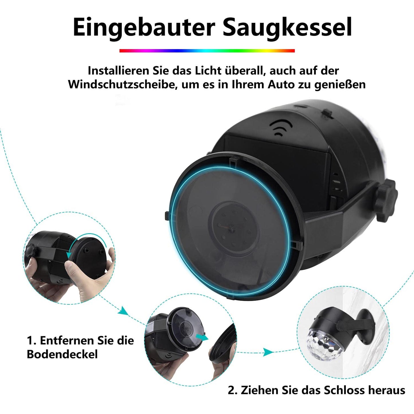 CATPOWER 2er-Pack Batteriebetrieben Discokugel Partylicht mit Fernbedienung, musikgesteuert, tragbar für draußen und drinnen, USB-Stecker, DJ Licht, Party Gadgets, Discolicht, Stroboskop-Bühnenlicht
