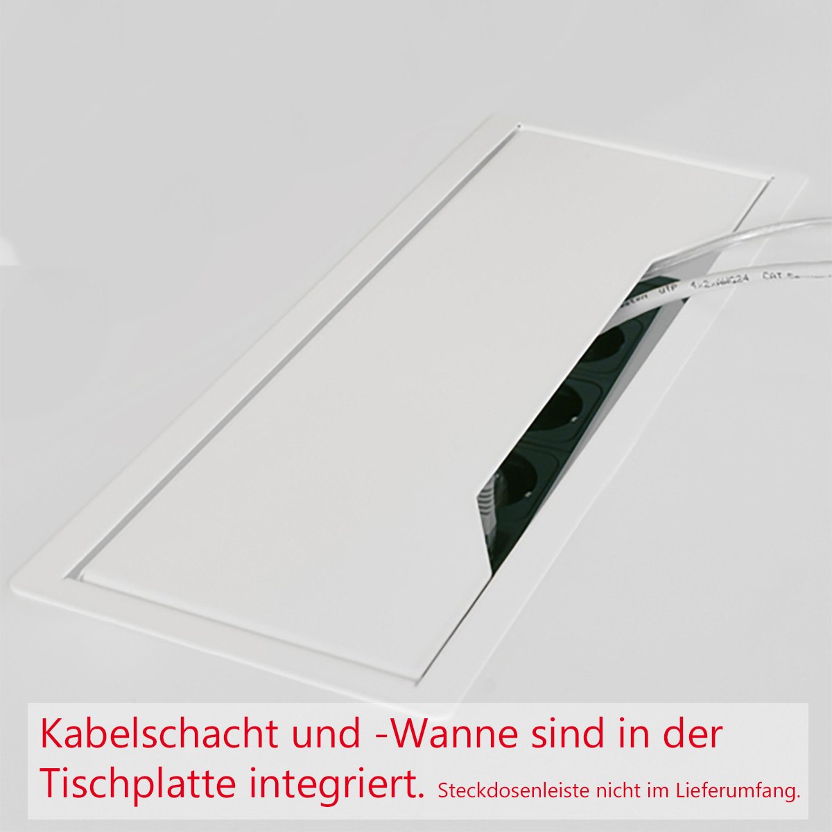 Weber Büro Easy Konferenztisch Bootsform 240 x 120 cm Nussbaum mit Elektrifizierung Besprechungstisch Tisch, Gestellfarbe:Anthrazit