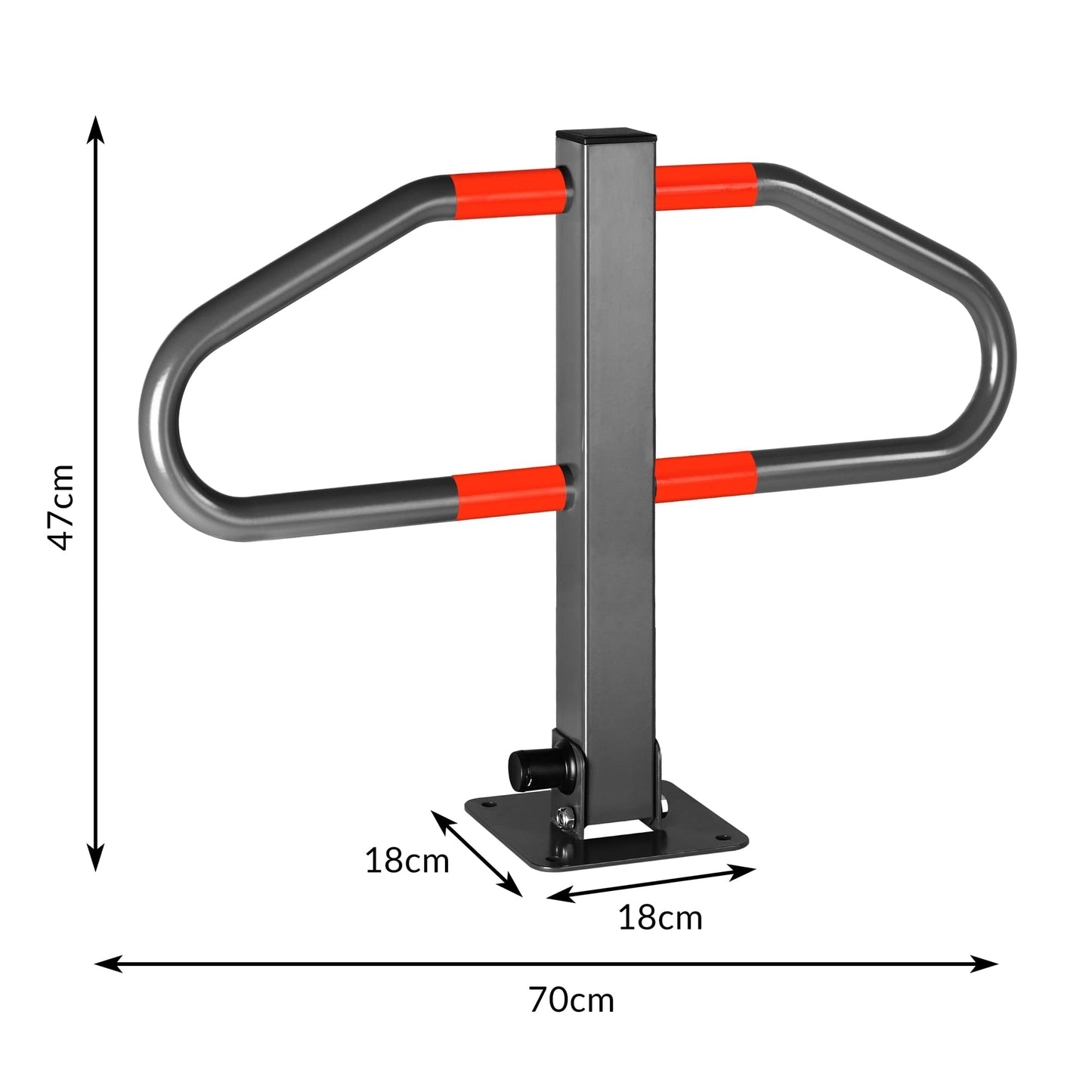 MONZANA® Parkplatzsperre 2 Schlüssel klappbar integriertes Schloss Stahl Robust Parkpfosten Parkplatzbügel Sperrpfosten