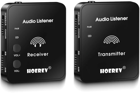Hoerev In-Ear Monitoring Kopfhörer – Professionelles Audio und 2.4G Stereo Technologie, Hochleistungs-Operation – Ideal für Studioqualität, Live-Auftritt, EIN Satz Empfänger und Sender