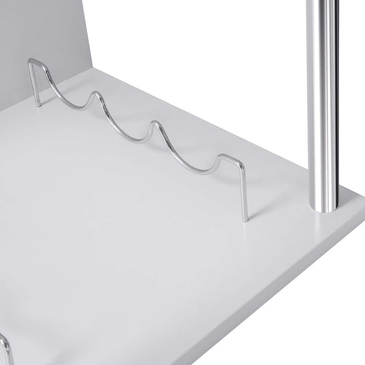 WOLTU Bartisch Stehtisch Bistrotisch Bartheke Tresentisch, mit 3 Ablagefläche, mit Weinregale, Metall, MDF, Weiß, 113x40x105cm(BxTxH)