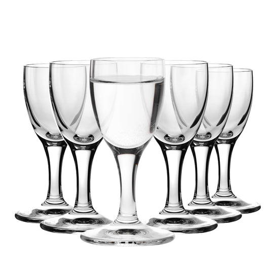 Krosno Prima Lumi Wodkagläser auf Stiel | Set von 6 | 6 x 25 ml | Crystalline Glas | Perfekt für zu Hause, Restaurants und Partys |Bleifreies Glas | Kratzfest | Spülmaschinenfest