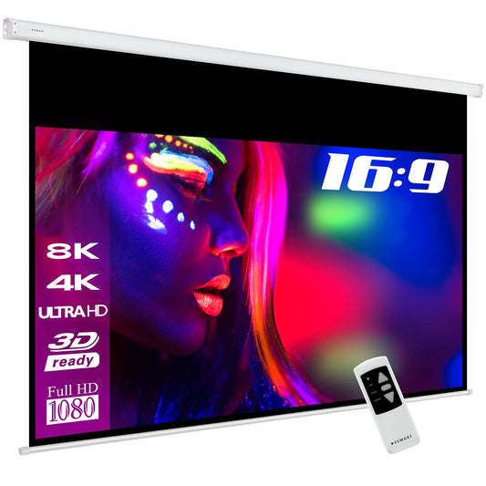 ESMART Professional MIMOTO Motor-Leinwand 281 cm Bild 244 x 137 cm (110") 16:9 | Programmierbare Fernbedienung | Heimkino elektrische Beamer Projektionsleinwand Motor LCD LED…
