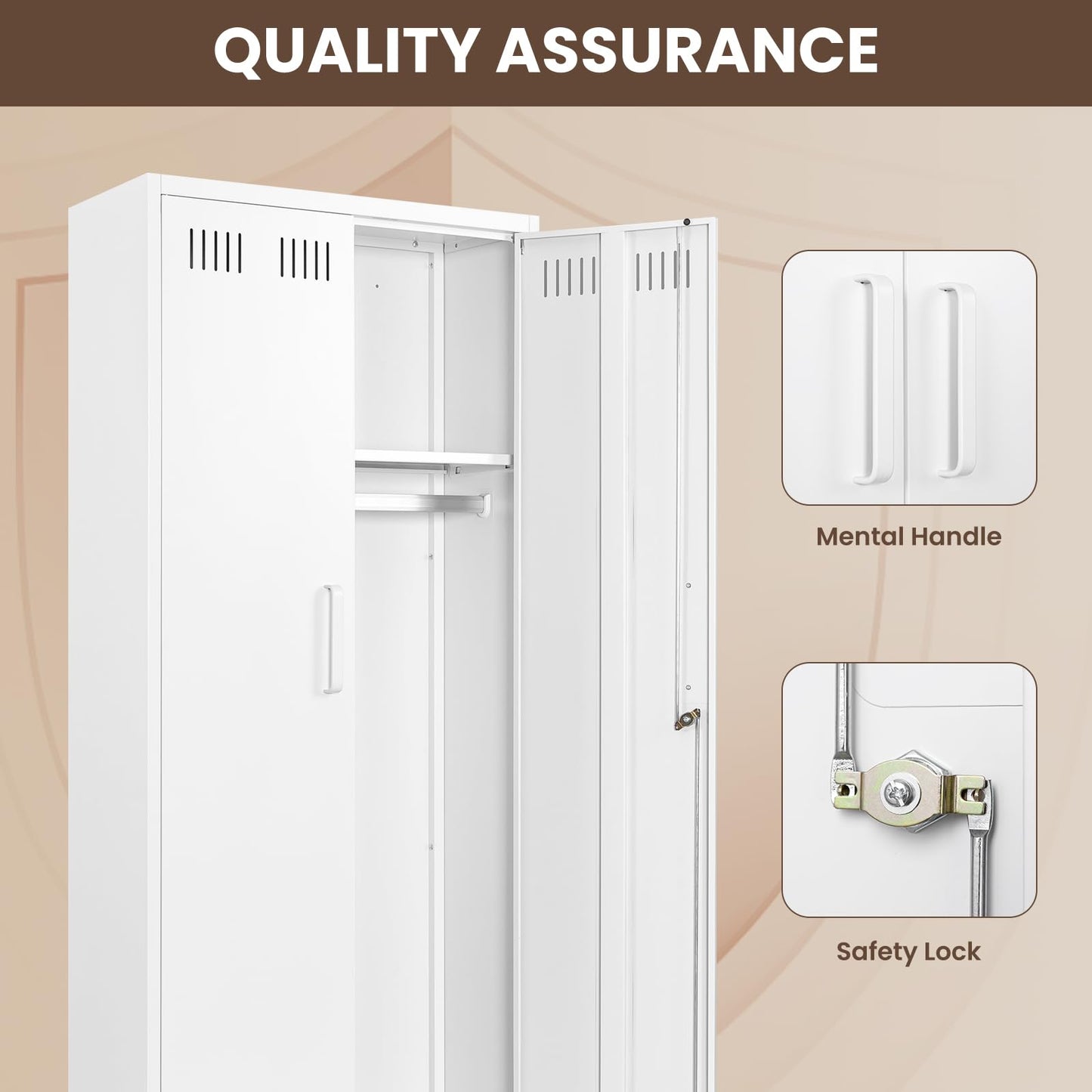 Sightlife Besenschrank Mehrzweckschrank Staubsaugerschrank Putzmittelschrank Putzschrank Haushaltsschrank Stauraumschrank Hofschrank Wäscheschrank Vorratsschrank Flurschrank Stahlschrank 70x30x168 cm