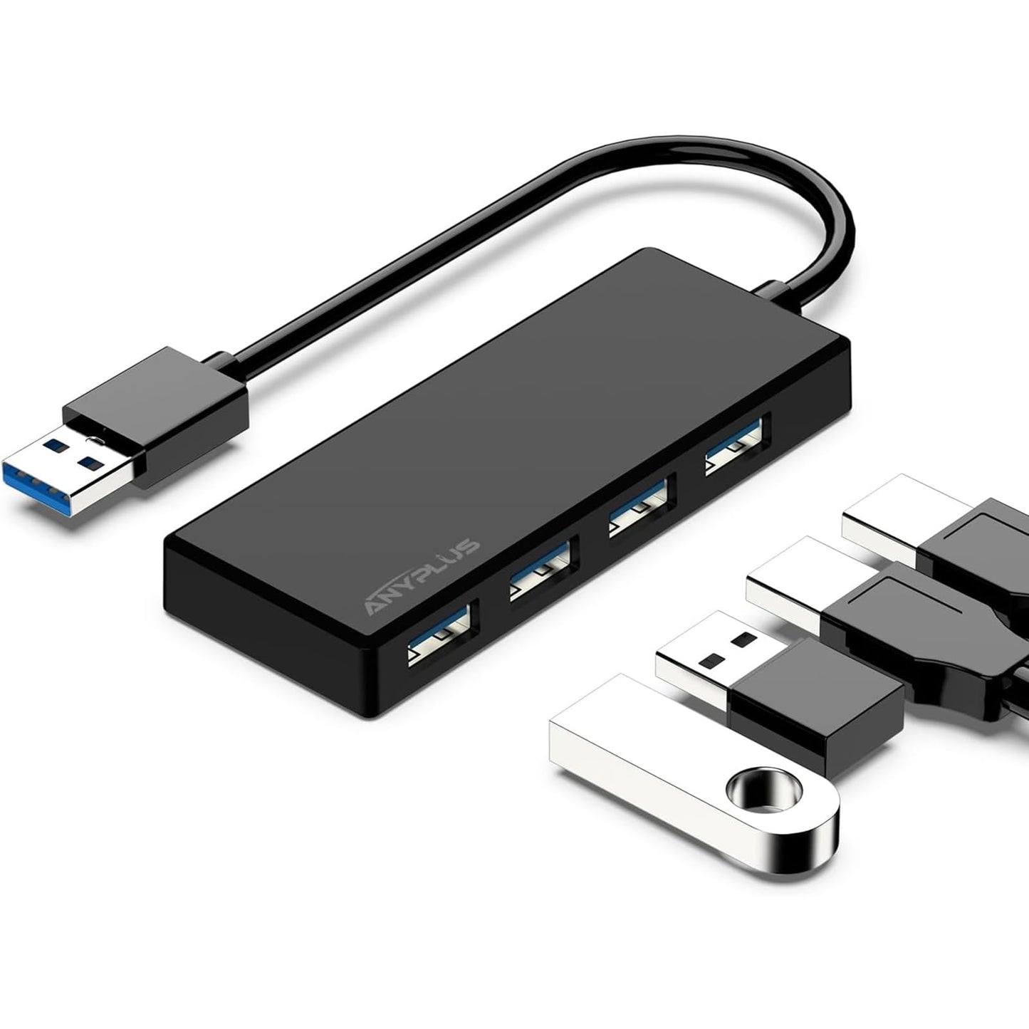 ANYPLUS USB Hub 3.0, 4 Port USB-Hubs, tragbarer USB Splitter Mini USB Verteiler für Desktop, Laptop, Xbox, Flash Drive, HDD, Konsole, Drucker, PC, Tastaturen, HP, Dell