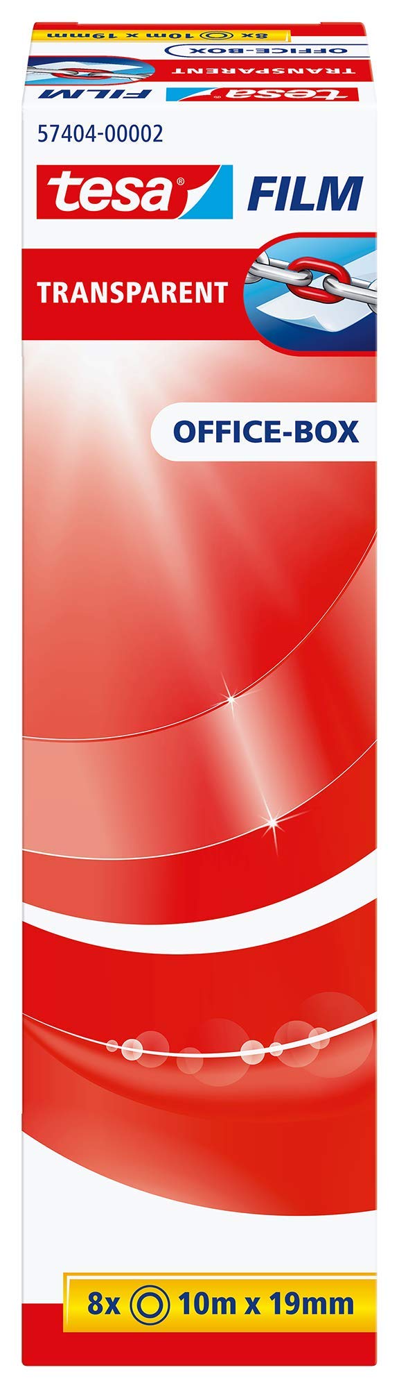 tesafilm transparent - Transparentes Klebeband mit starker Haftung - alterungsbeständig und reißfest - 10 m x 19 mm - 8er Pack