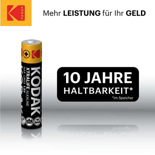 Kodak | AAA-Batterien | Triple-A-Batterien | Einweg-Batterien |Alkalibatterie, 1,5 V | 60 Stück