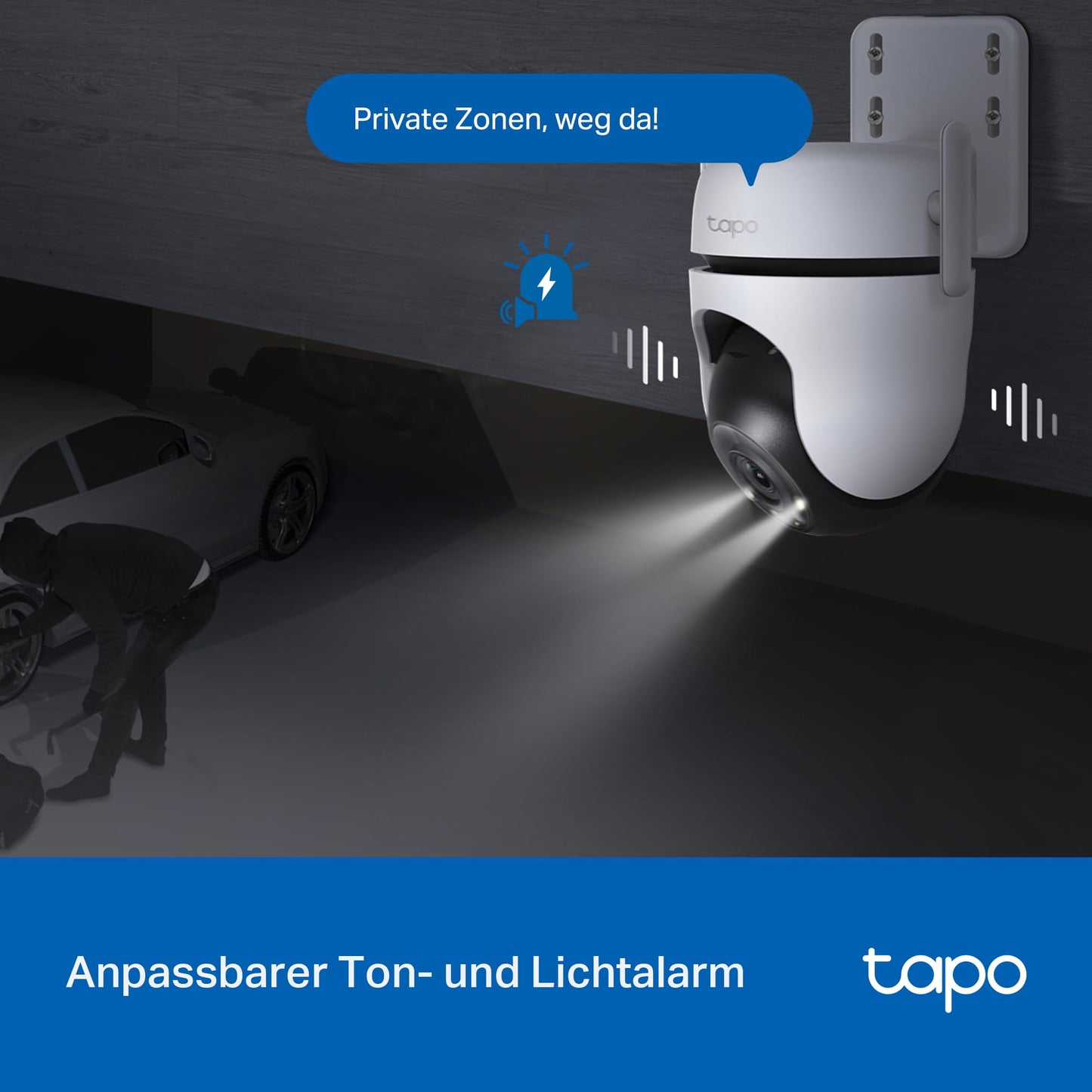 TP-Link Tapo C520WS Überwachungskamera Außen, Starlight Farbe Nachtsicht,360° Kamera , 2K 4MP, 2 leistungsstarke Antennen,IP66 wetterfest, Sicherer lokaler&Cloud-Speicher, AI-Erkennung, APP