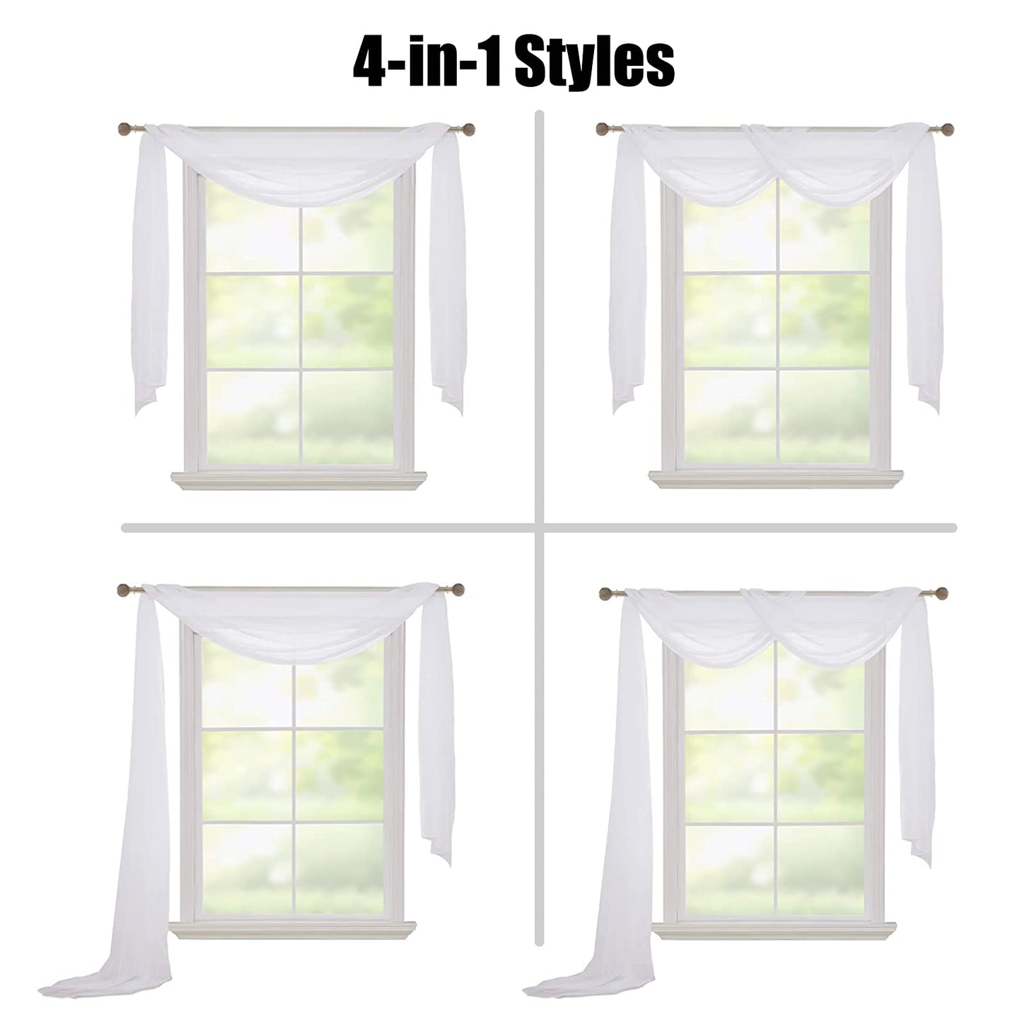 JTOOYS Weißer Vorhang für Hochzeit, 1 Stück, 130 x 550 cm, Vorhang, Hochzeitsbogen, Wandbehang, romantisch, Hochzeit, Dekoration für Wohnzimmer, Hochzeitsfeier, Zeremonie, Bühnendekoration