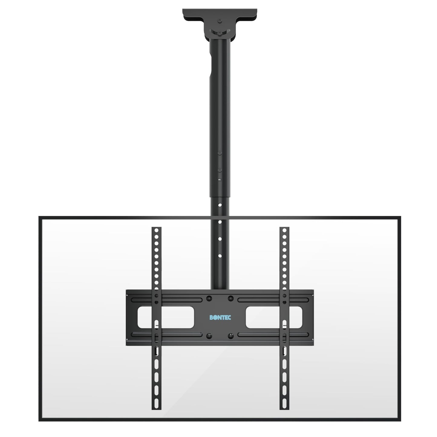BONTEC TV-Deckenhalterung, neigbar und schwenkbar, 6-fache Höhenverstellung für 26-65 Zoll TV Decke, bis zu 45 kg, TV Wandhalterung max. VESA 400x400 mm