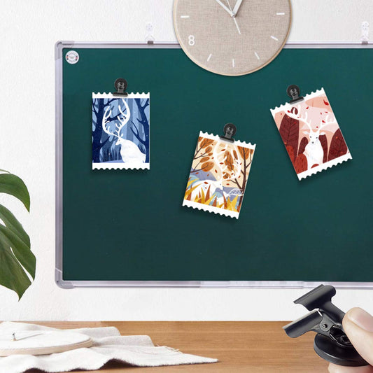 Wukong Magnetclips Whiteboard Magnete Klammer, 12 Stück Kleine Magnete Kühlschrank, Starke Magnete für Magnettafel, Mini Magnete Schwarz Magneten Starker Halt für Schule, Büro und Tafel