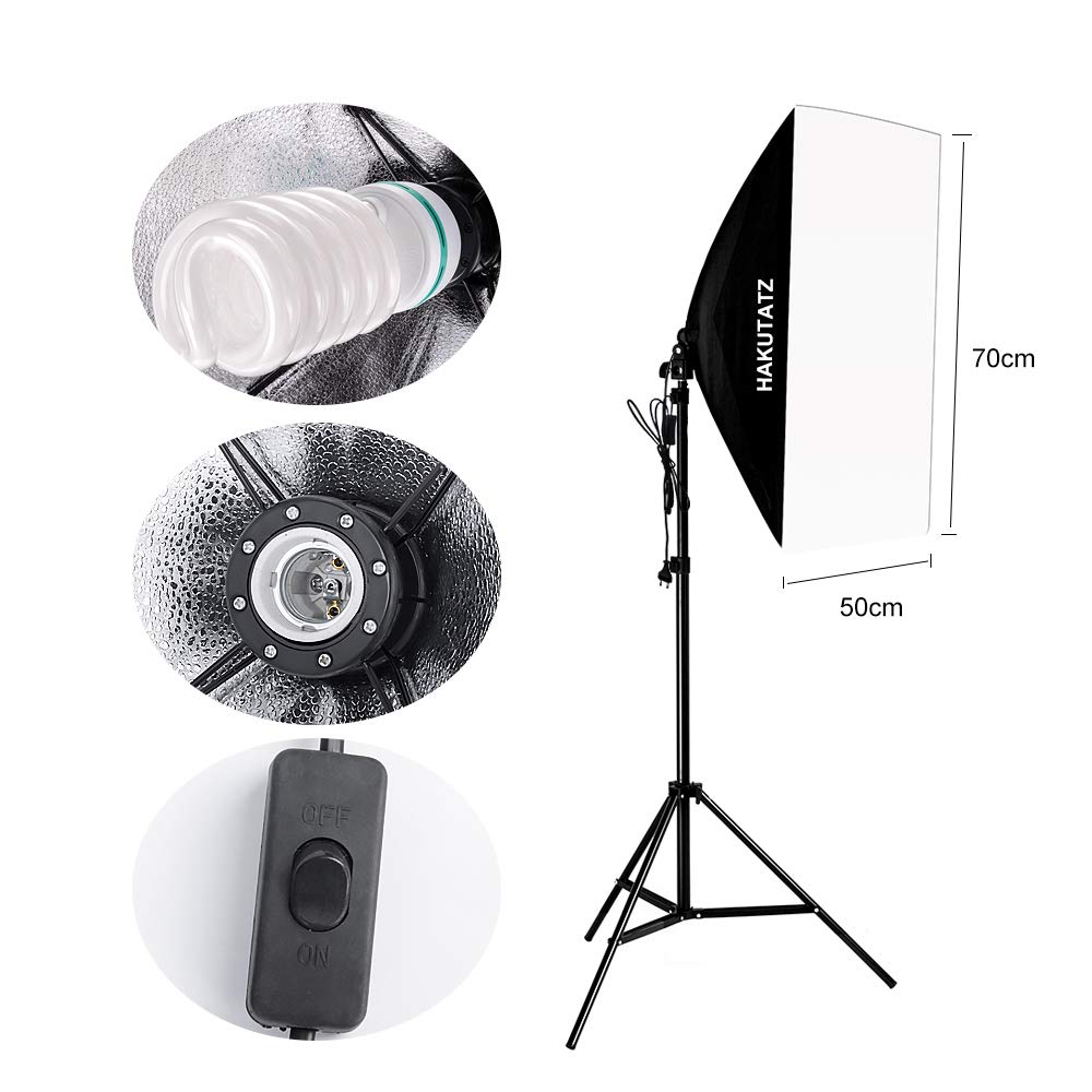 HAKUTATZ® Profi Fotostudio Set Softbox Ringlicht Greenscreen mit Ständer Studioleuchte Set Hintergrundsystem