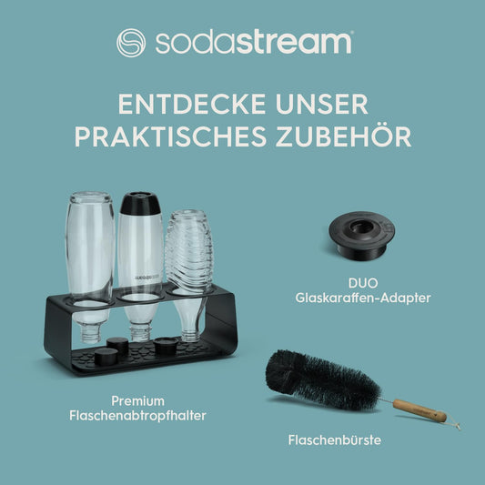 SodaStream 0,8L CRYSTAL Glaskaraffe | Spülmaschinenfest | Kompatibel mit Crystal & Penguin | elegantes Design | 2er-Pack