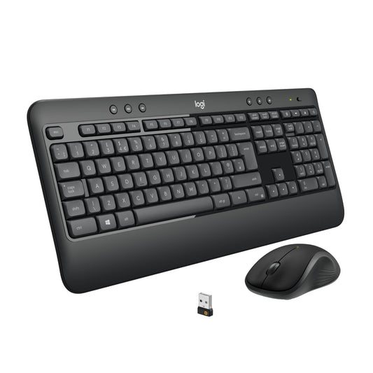 Logitech MK540 Advanced Kabellose Tastatur und Maus Combo für Windows, 2,4 GHz Unifying USB-Empfänger, Sondertasten, 3 Jahre Batterielaufzeit, Für PC, Laptop, QWERTZ-Layout - Schwarz