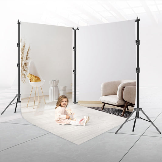 EMART Foto Hintergrund Ständer 3m x 6m, Verstellbarer Strapazierfähiger Hintergrundständer, Hintergrundsystem Fotostudio mit 8 Federklemmen, 1 Tragetasche für Studio Photo, Fotografie, Video, Hochzeit